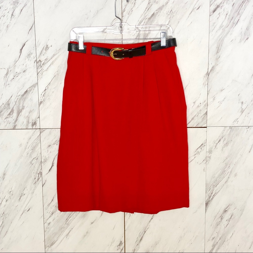 VTG Sellecca Belted w/ Pockets Pencil Skirt SZ 12
